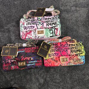 Wholesale NWT 3 Graffiti Shoulder Strap Handbags